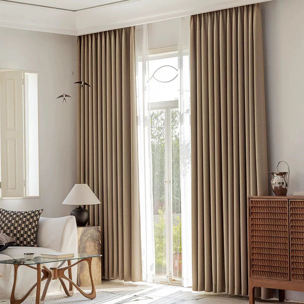 95%-os blackout Nara sötétítő Bézs színű - Ráncolószalaggal (1 Darab)