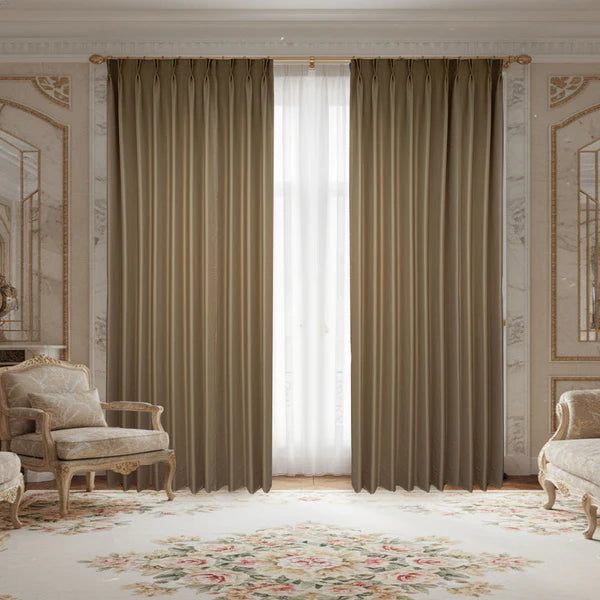 100%-os Blackout Sötét Bézs Stofa Shine - Ráncolószalaggal (1 Darab)