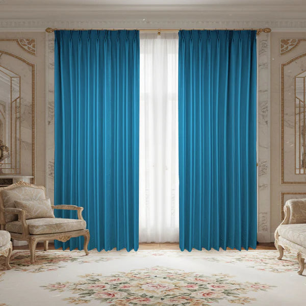 100%-os Blackout kékszínű Stofa Shine - Ráncolószalaggal (1 Darab)